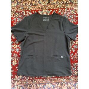 FIGS Technical Collection 2XL scrub top black v neck short sleeve medical